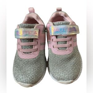 Nautica Slip on Strap Glittery Silver And Pink Shoes Sneakers Small Kids Size 8